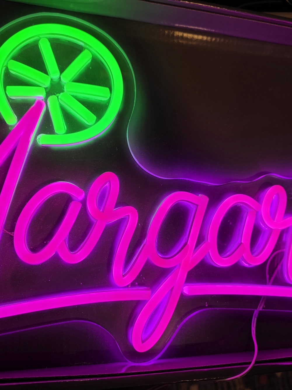 Neon Margarita Sign - Pink & Green LED Party Light